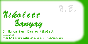 nikolett banyay business card