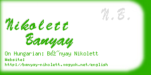 nikolett banyay business card